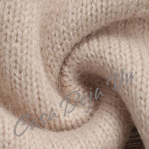 Pretty Preppy Slouchy Lace Notch Collar Long Sleeve Soft Baggy Fuzzy Sweater - Picture 6 of 10